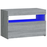 Vidaxl nachtkastje met led-verlichting 60x35x40 cm grijs sonoma eiken