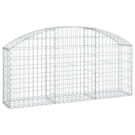 Vidaxl schanskorf gewelfd 150x30x60 80 cm gegalvaniseerd ijzer