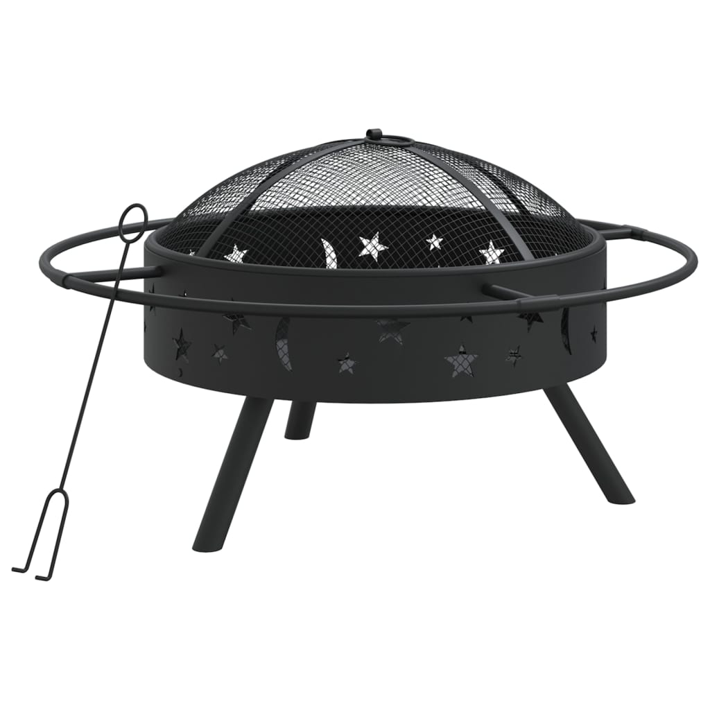 Vidaxl -Kamin mit Poker xxl 70 cm Stahl