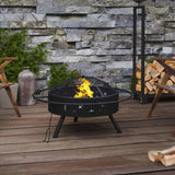 VidaXL fireplace with poker XXL 70 cm steel