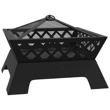 Vidaxl vuurplaats met pook xxl 50 cm staal