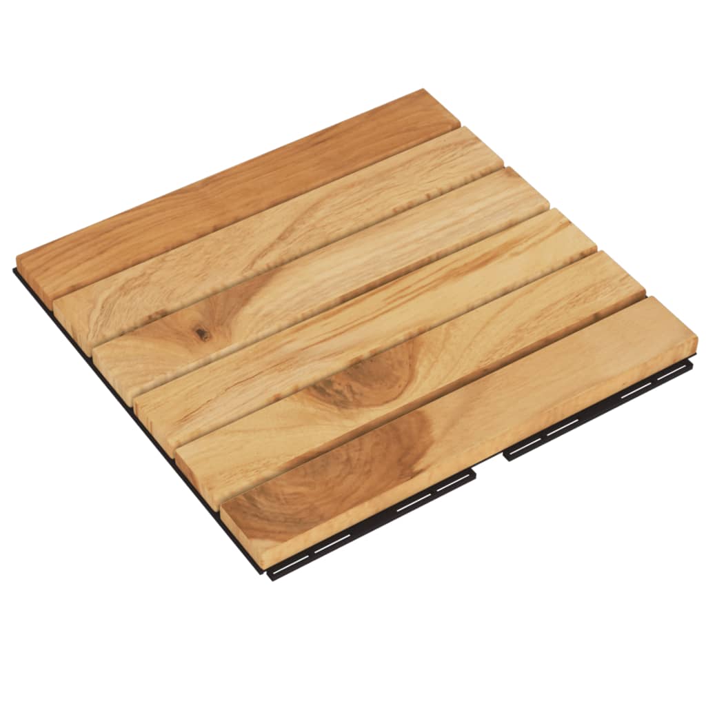 Vidaxl terrassefliser 20 stk 30x30 cm solid teak vertikalt mønster