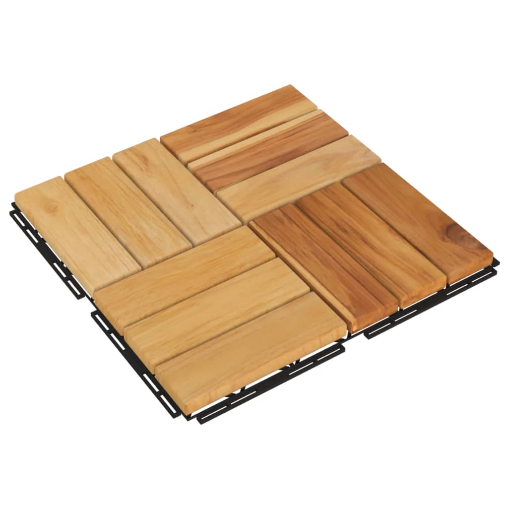 Vidaxl terrassefliser 20 stk 30x30 cm solid teak tre