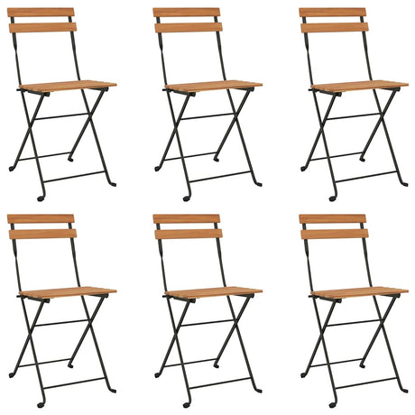 Vidaxl klapstoelen 6 stuks van massief teakhout en staal