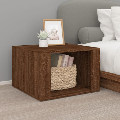 Vidaxl nachtkastje 57x55x36 cm bewerkt hout bruin eikenkleur