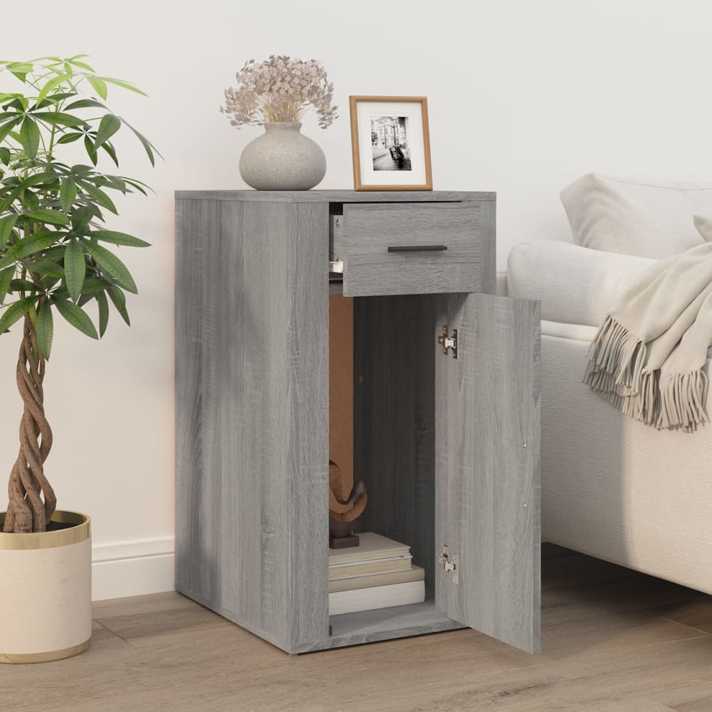 Vidaxl bureaukastje 40x49x75 cm bewerkt hout grijs sonoma eikenkleurig