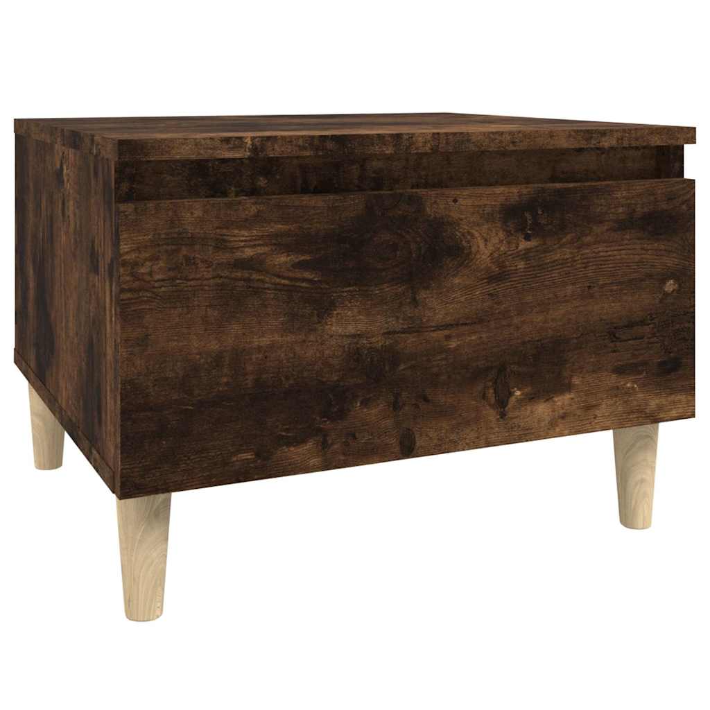 Vidaxl bijzettafel 50x46x35 cm bewerkt hout gerookt eikenkleurig