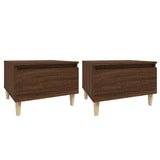 Vidaxl bijzettafels 2 st 50x46x35 cm bewerkt hout bruin eikenkleur