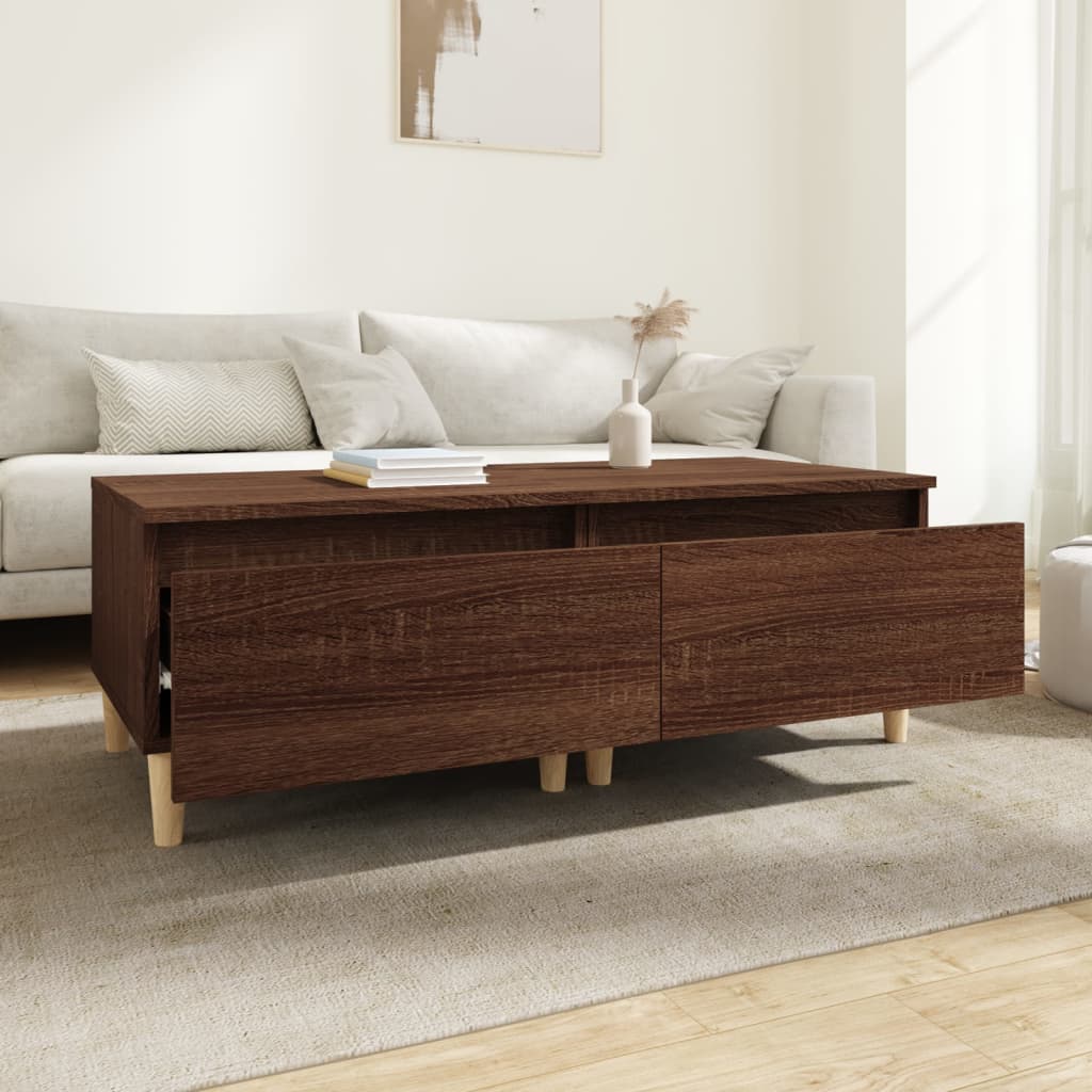 Vidaxl bijzettafels 2 st 50x46x35 cm bewerkt hout bruin eikenkleur