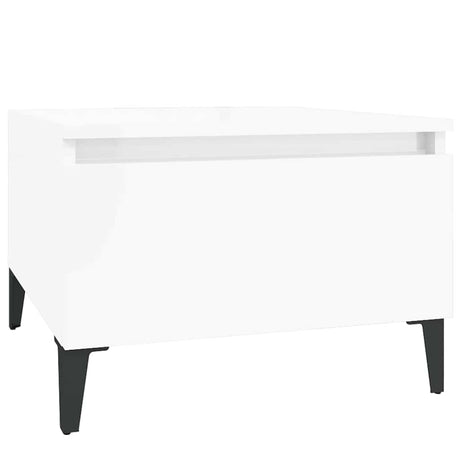Vidaxl bijzettafel 50x46x35 cm bewerkt hout hoogglans wit