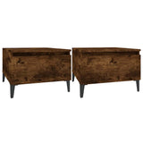 Vidaxl bijzettafels 2 st 50x46x35 cm bewerkt hout gerookt eikenkleurig