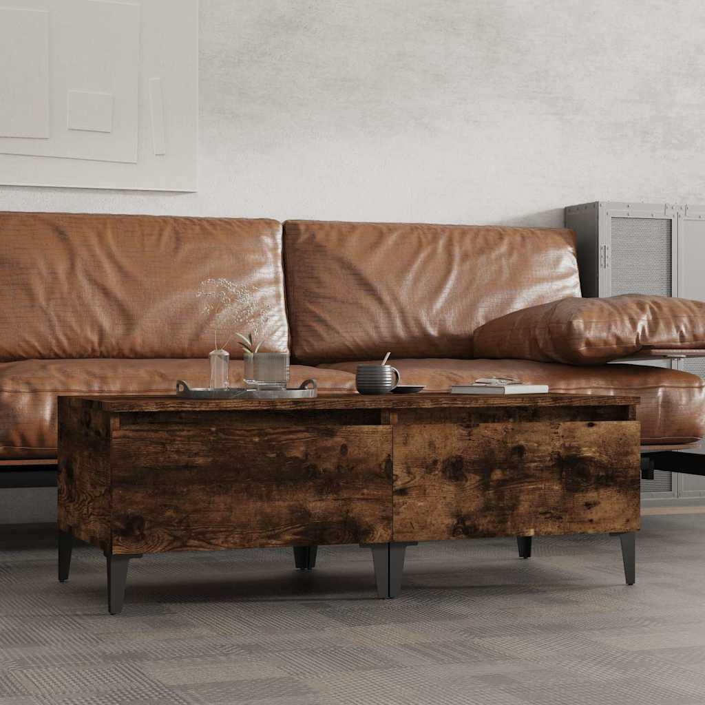 Vidaxl bijzettafels 2 st 50x46x35 cm bewerkt hout gerookt eikenkleurig