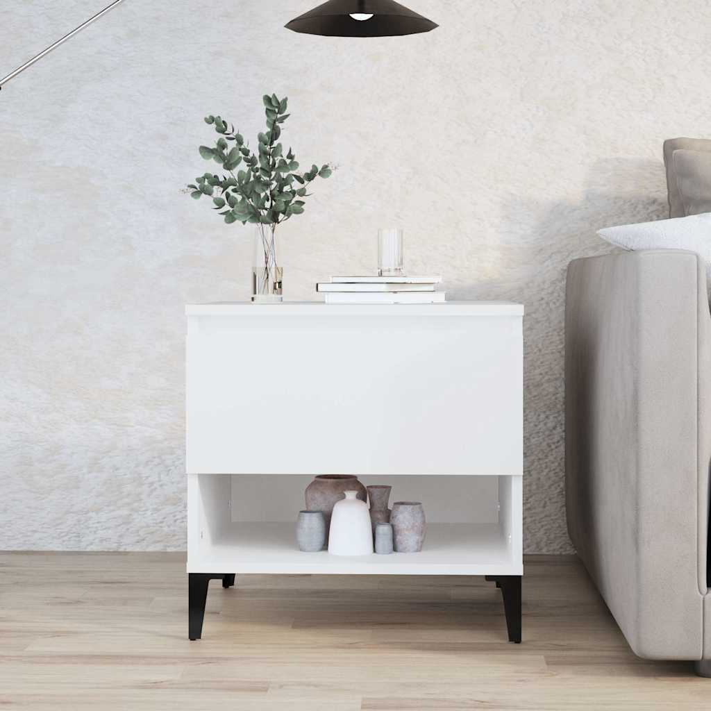 Vidaxl bijzettafel 50x46x50 cm bewerkt hout wit