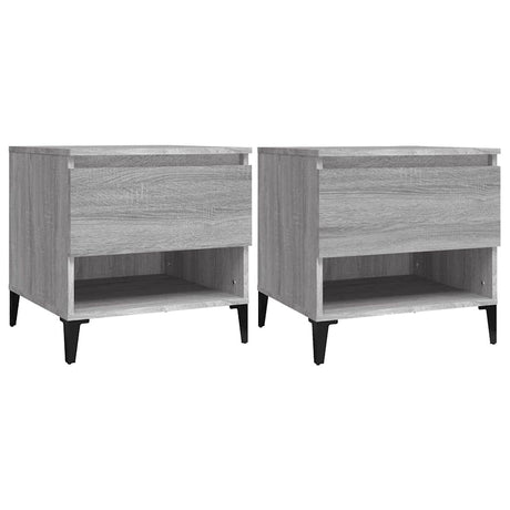 Vidaxl bijzettafels 2 st 50x46x50 cm bewerkt hout grijs sonoma eiken