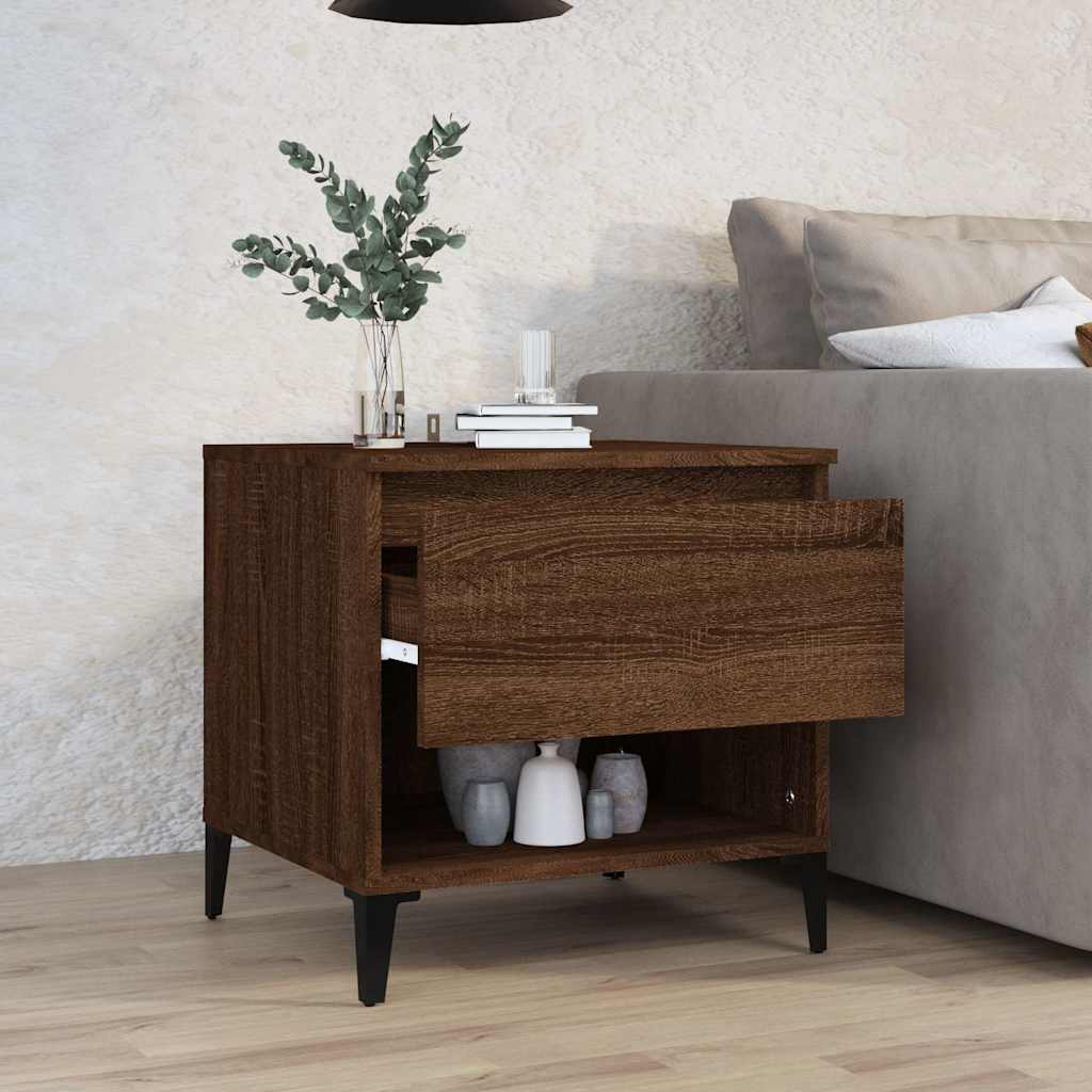 Vidaxl bijzettafel 50x46x50 cm bewerkt hout bruin eikenkleur