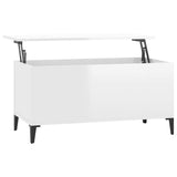 Vidaxl salontafel 90x44,5x45 cm bewerkt hout hoogglans wit