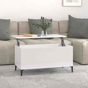 Vidaxl salontafel 90x44,5x45 cm bewerkt hout hoogglans wit