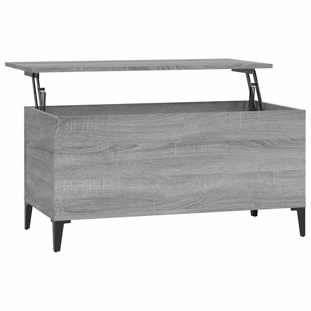 Vidaxl salontafel 90x44,5x45 cm bewerkt hout grijs sonoma eikenkleurig