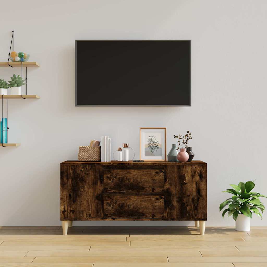 Vidaxl tv-meubel 102x44,5x50 cm bewerkt hout gerookt eikenkleurig