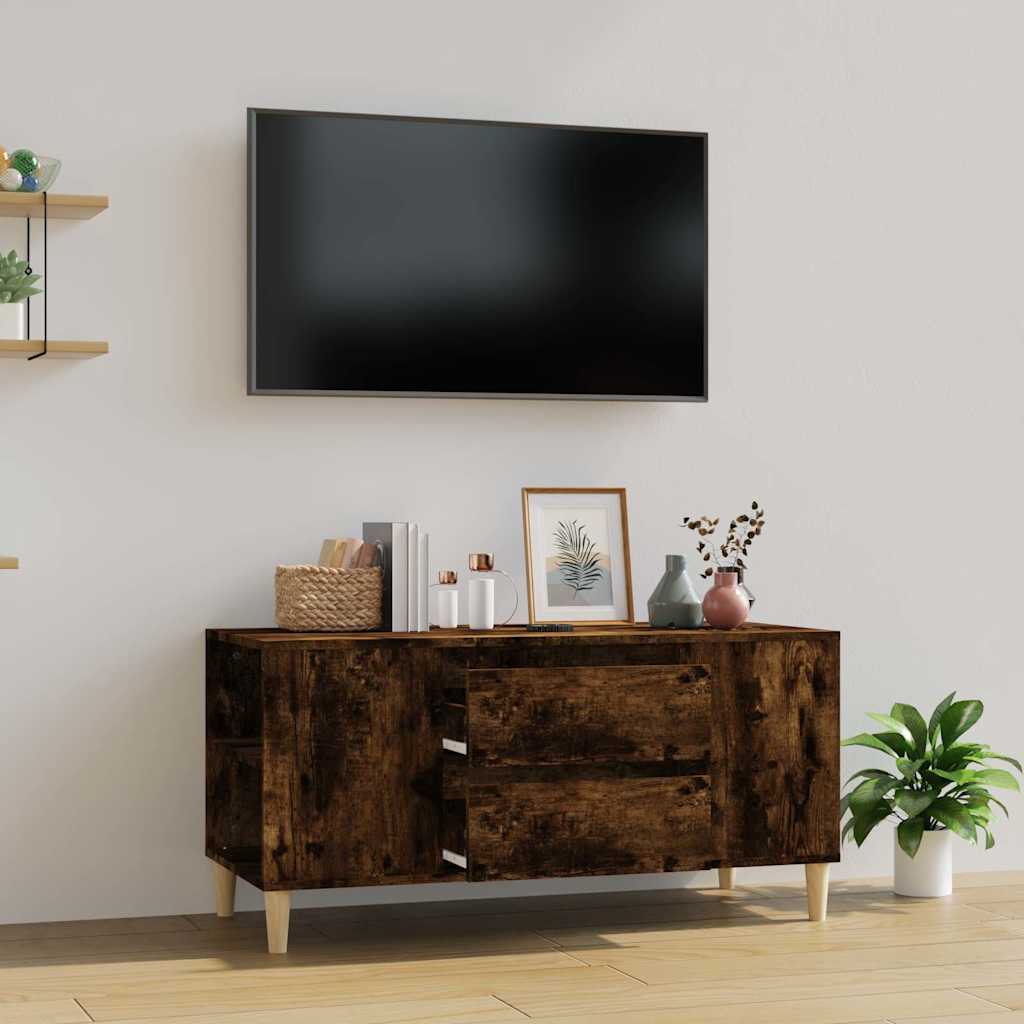 Vidaxl tv-meubel 102x44,5x50 cm bewerkt hout gerookt eikenkleurig