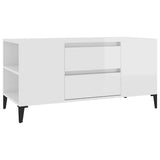 Vidaxl tv-meubel 102x44,5x50 cm bewerkt hout hoogglans wit