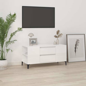 Vidaxl tv-meubel 102x44,5x50 cm bewerkt hout hoogglans wit