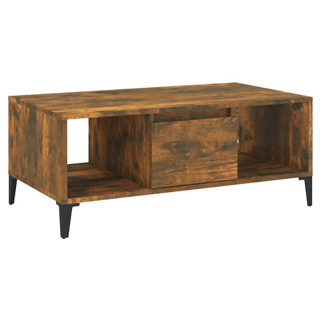 Vidaxl salontafel 90x50x36,5 cm bewerkt hout gerookt eikenkleurig