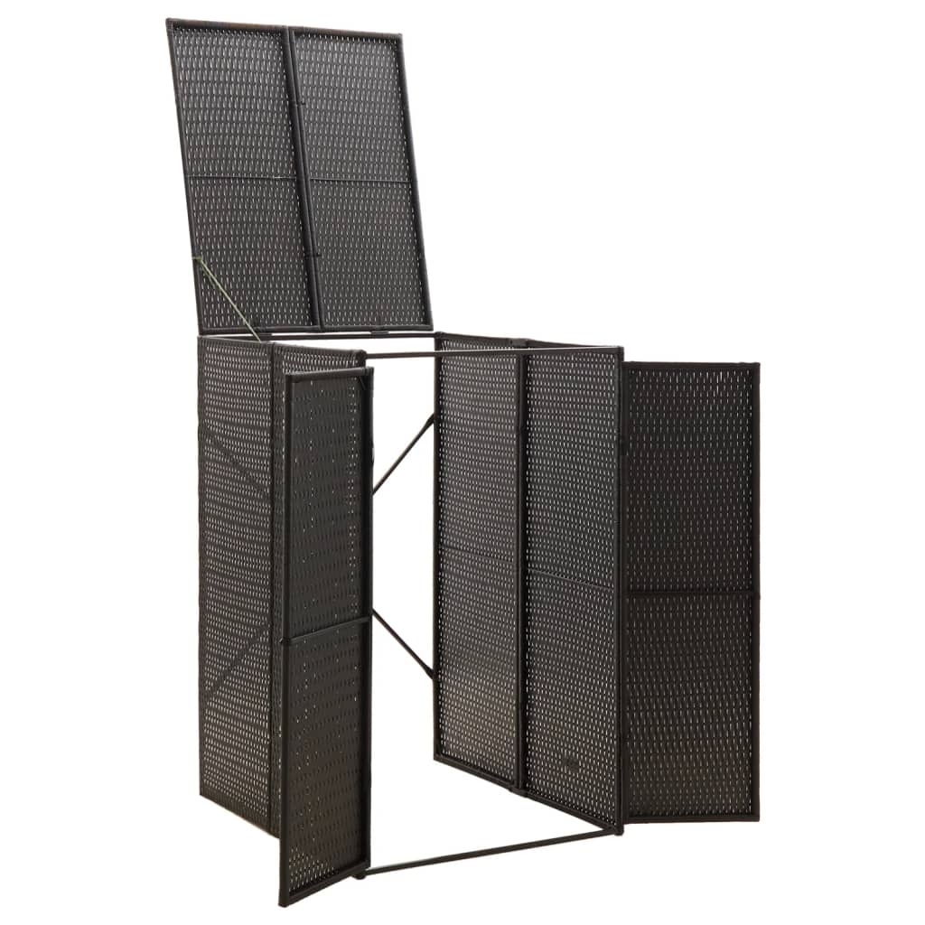 Stockage de conteneurs Vidaxl seulement 70x80x117 cm Poly Rattan Black