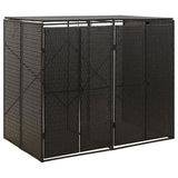 Almacenamiento de contenedores Vidaxl Double 140x80x117 CM Poly Rattan Negro