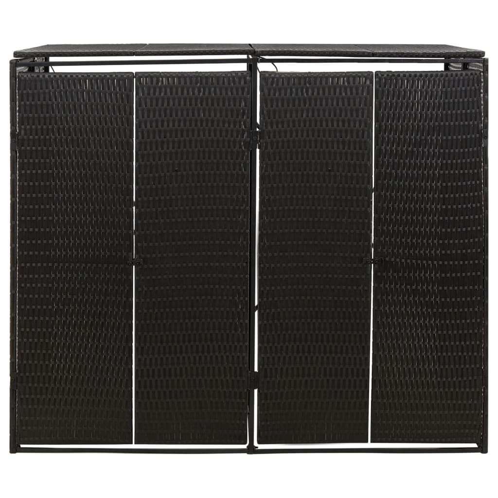 Almacenamiento de contenedores Vidaxl Double 140x80x117 CM Poly Rattan Negro