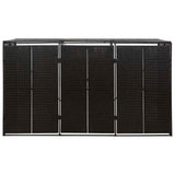 Vidaxl containerberging driedubbel 207x80x117 cm poly rattan zwart