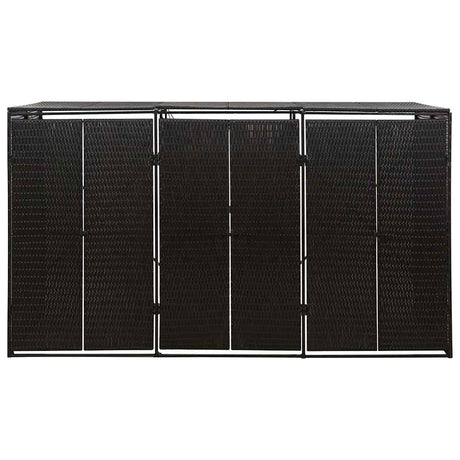 Vidaxl containerberging driedubbel 207x80x117 cm poly rattan zwart