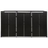 Almacenamiento de contenedores de Vidaxl Triple 207x80x117 CM Poly Rattan Negro