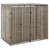 Bidaxl containerlagring Dubbel 140x80x117 cm poly rattan grå