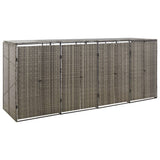 VIDAXL Container Storage a quattro tempi 274x80x117 cm Poly Rattan Grey