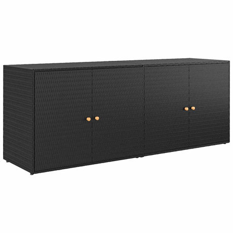 Vidaxl tuinkast zwart 198x55,5x80 cm poly rattan