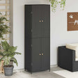 Vidaxl tuinkast 59x40x180 cm poly rattan zwart