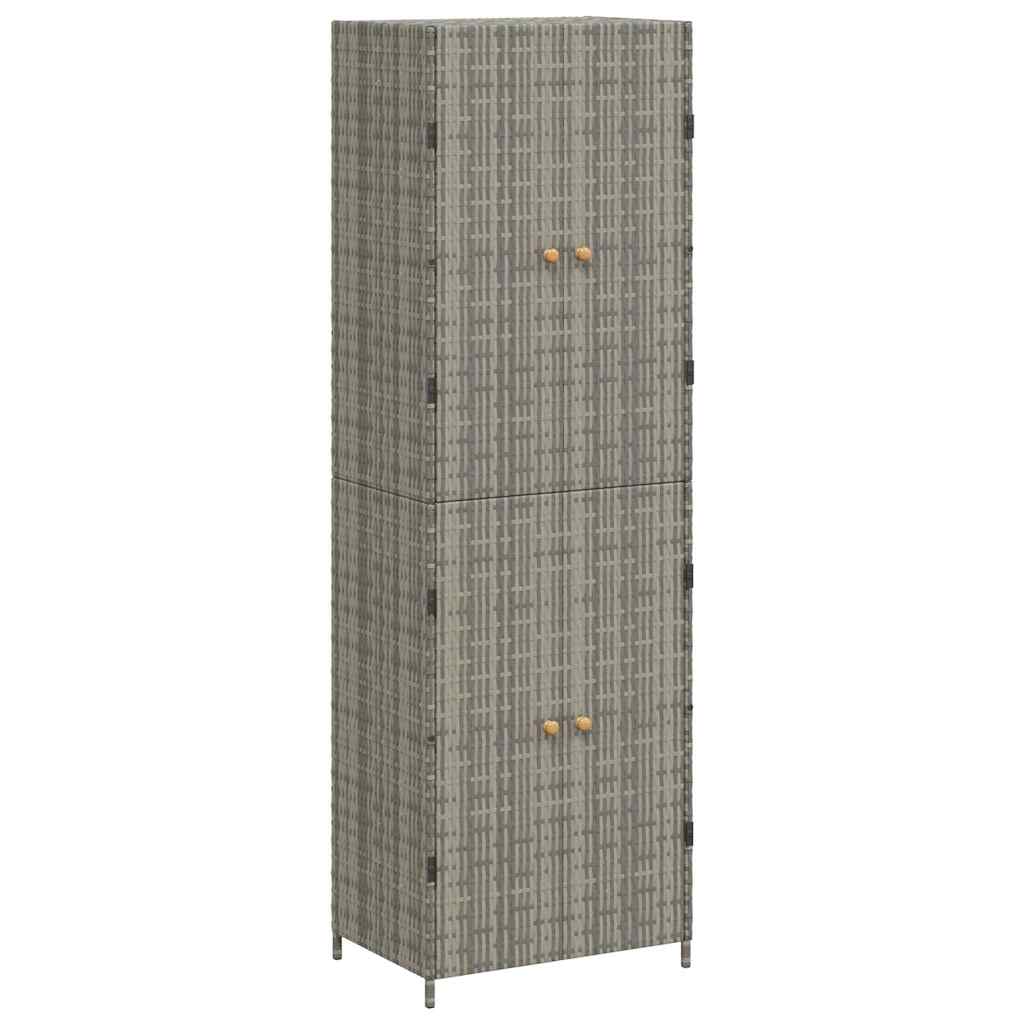 Vidaxl tuinkast 59x40x180 cm poly rattan grijs