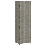 Vidaxl tuinkast 59x40x180 cm poly rattan grijs