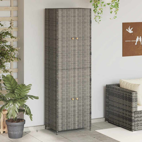 Vidaxl tuinkast 59x40x180 cm poly rattan grijs