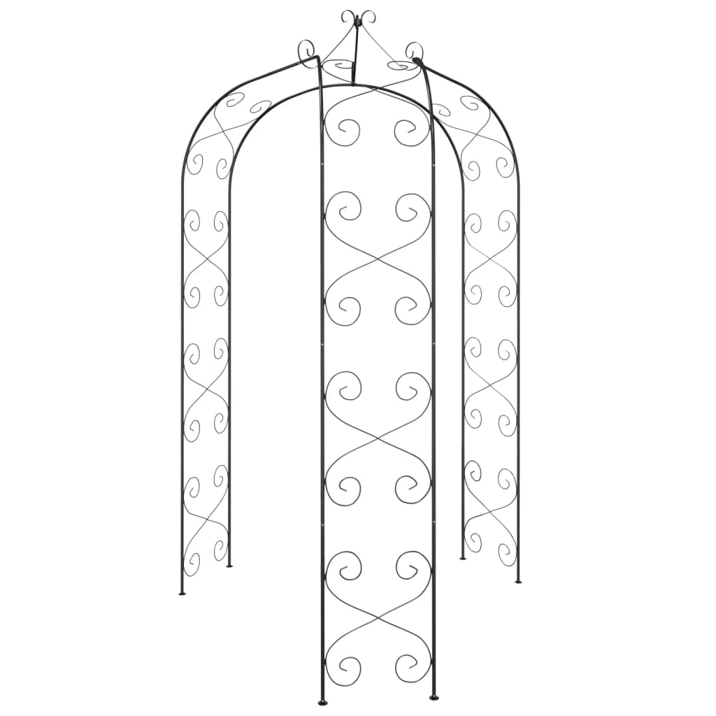 Vidaxl Garden Arch Ø180x255 cm in acciaio nero