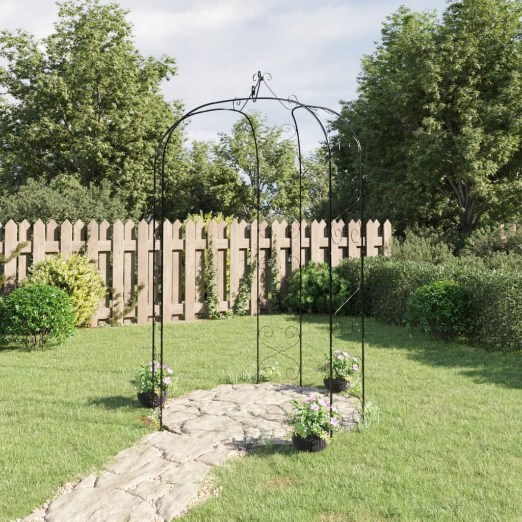 Vidaxl Garden Arch Ø180x255 cm in acciaio nero