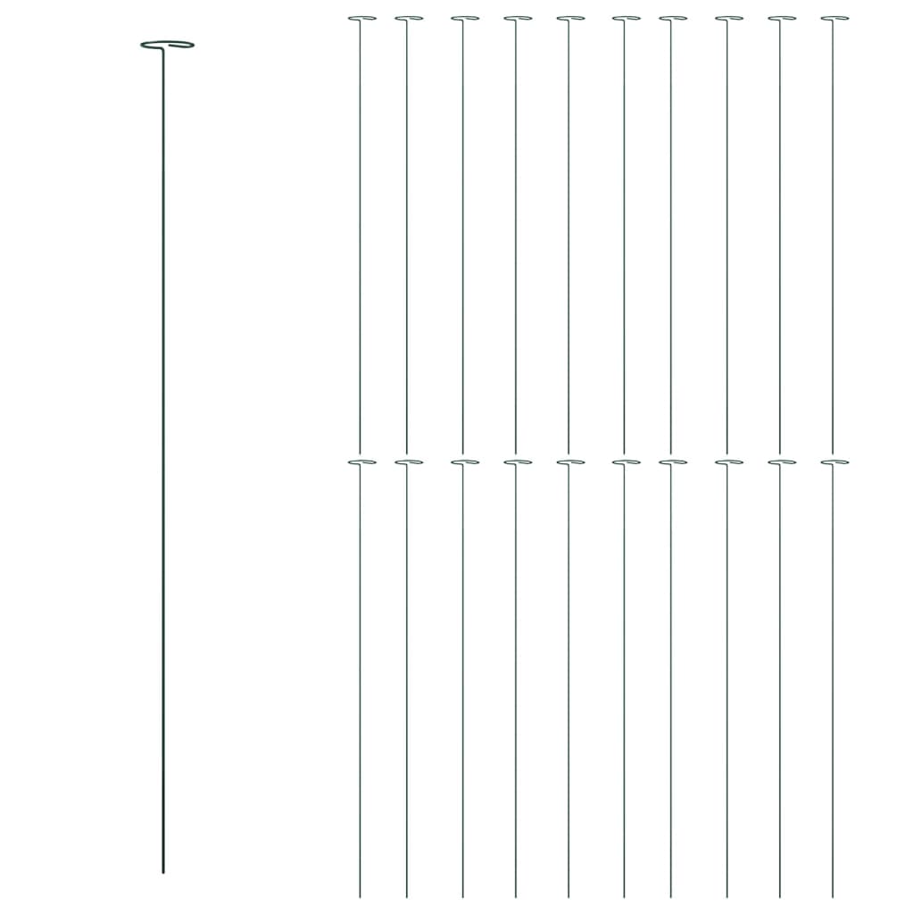 Vidaxl Plant Stakes 20 St 91 cm stål mørkegrønn