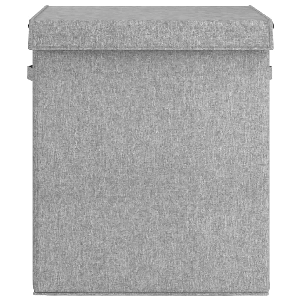 Vidaxl Lavandry Basket Collapsible 51x34.5x59 cm in lino artificiale grigio