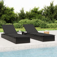 Vidaxl ligbedden 2 st met tafel poly rattan zwart
