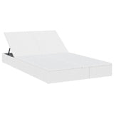 Vidaxl ligbed met kussens 2-persoons poly rattan wit