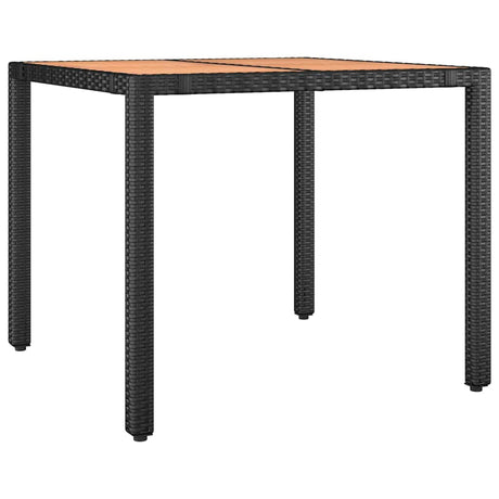 Vidaxl tuintafel met houten blad poly ratten en acaciahout zwart