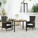 Vidaxl tuintafel met houten blad poly ratten en acaciahout zwart