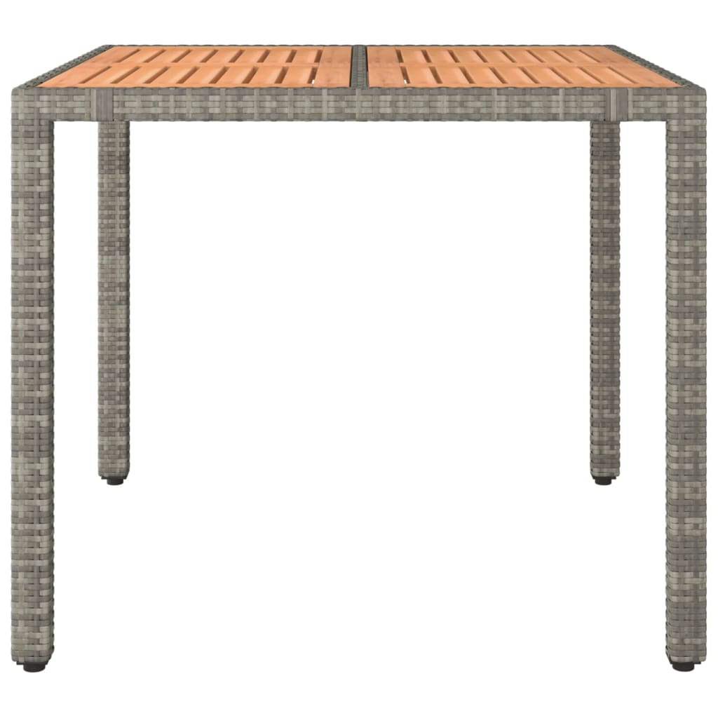 Vidaxl tuintafel met houten blad poly ratten en acaciahout grijs