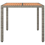 Vidaxl tuintafel met houten blad poly ratten en acaciahout grijs